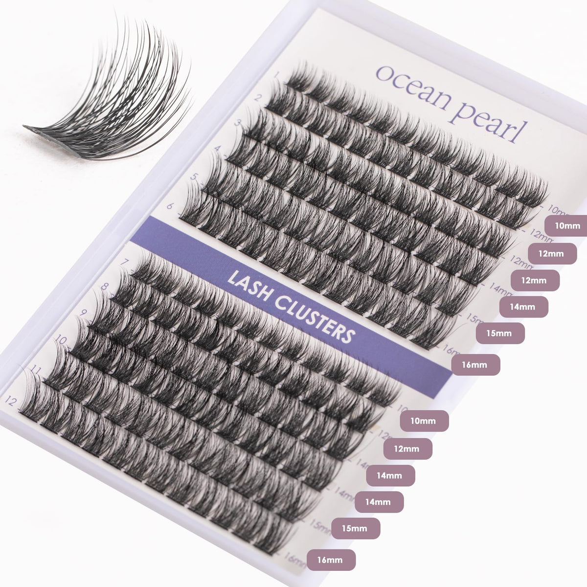 ocean pearl Ocean Pearl Cluster Lashes 144 PCS Lash Cluster Kit Fluffy Eyelash Extension Kit 10-16mm Cluster Lashes Kit Individual Eyelashes Cluster Eyelashes Lash Lift Kit with Bond and Seal Lash Remover-DM01