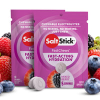 SaltStick Fastchews, Electrolyte Replacement Tablets for Rehydration, Exercise Recovery, Youth & Adult Athletes, Hiking & Sports Recovery, 2 x Packets of 10 Tablets (Mixed Berry)