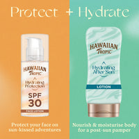 HAWAIIAN Tropic Hawaiian Tropic Hydrating Protection Face Sunscreen SPF 30 UVA plus UVB Protection, 50 ml, 12-Hour Moisturisation, Make Up Compatible, Water Resistant, Vegan