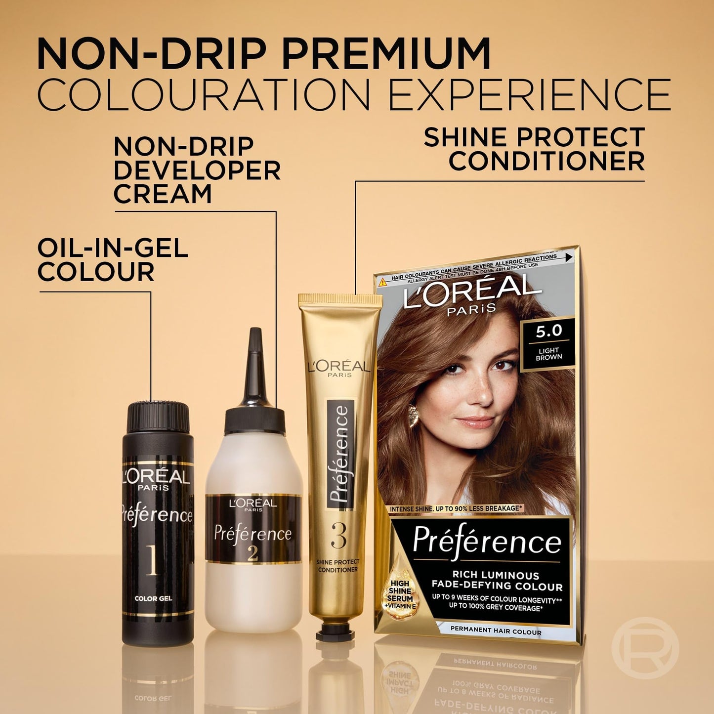 L'Oreal Paris Preference Hair Dye, Luminous Permanent Rich Hair Colour, Long Lasting Brilliance, Achieve Radiant, Salon-Inspired Results, Shade: 4.15, Caracas