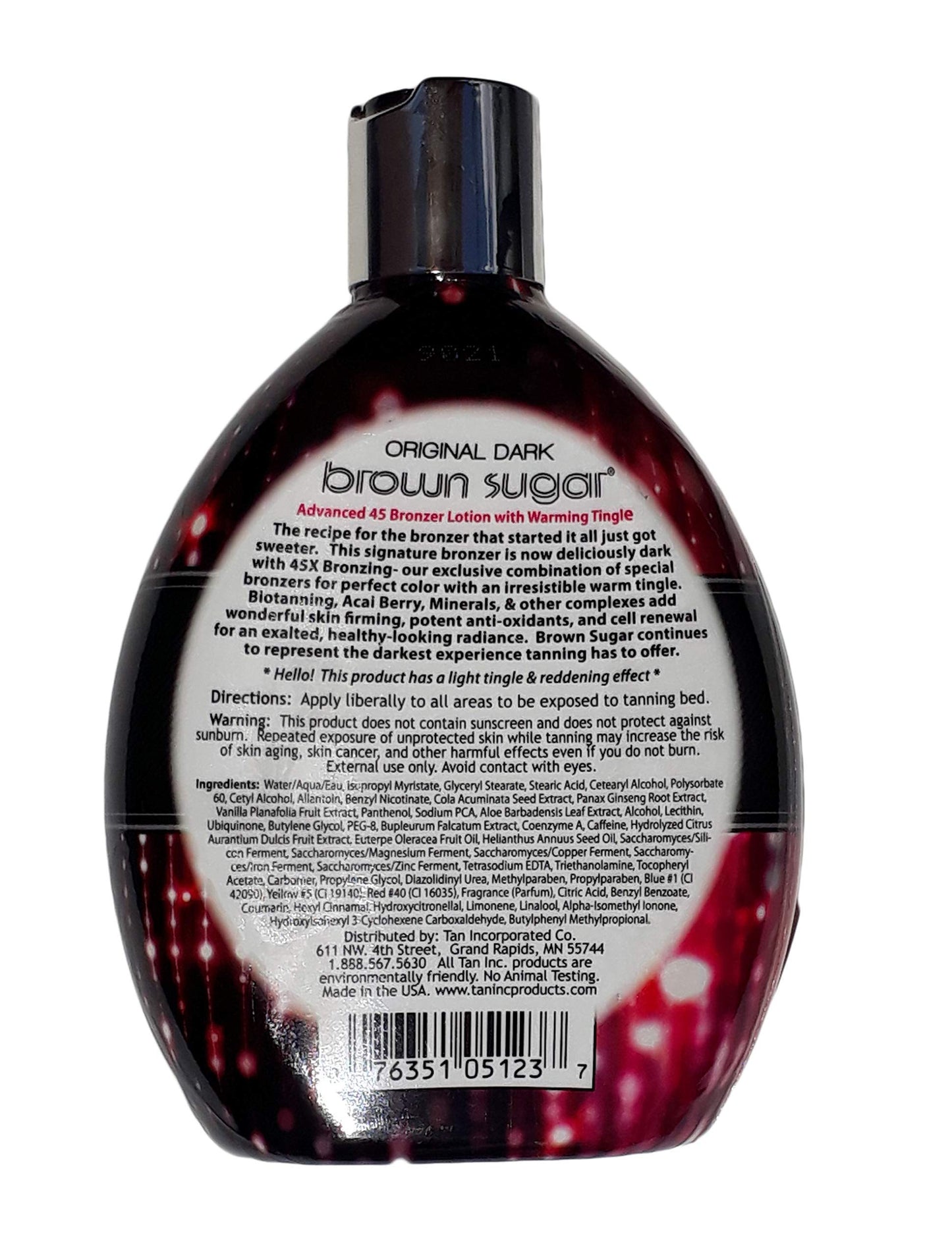 TanTan Tan Incorporated Original Dark Brown Sugar Tingle Advanced 45 Bronzer Tanning Lotion 400ml