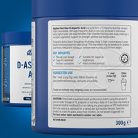 Applied Nutrition D-Aspartic Acid - Natural Booster for Enhanced Performance (300g - 100 Servings)