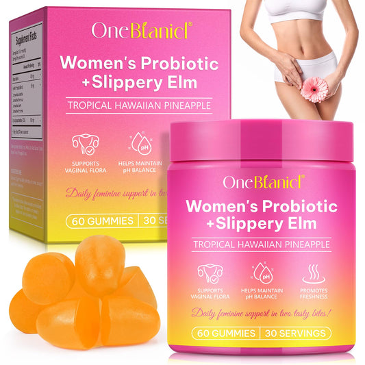 UCTFBXM Feminine Probiotics Gummies for Women - Feminine Balance PH Gummies for Healthy Odor, Digestive Health Support, Immune Support, with Slippery Elm, Prebiotics & Lactobacillus Bl, Pineapple 60 Count