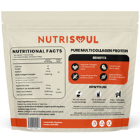 nutrisoul Multi Collagen Complex Powder | 30 Sachets | 100% Natural, Hydrolysed Bovine & Marine Collagen Peptides Types I, II, III, V & X | 8 Essential Amino Acids | Halal, Kosher & Gluten Free | Nutrisoul