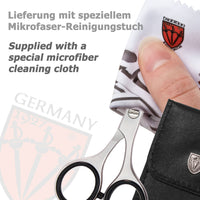 3 Swords Germany – Professional Nostril Nose and Ear Hair Scissors, Stainless Steel, Straight Rounded Blade with Black case