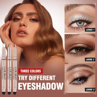 Allony Glitter Eyeshadow Stick, Cream Eyeshadow Stick, Pearlescent Double-Ended Eyeshadow Stick, Highly Pigmented, Smooth and Easy to Apply, Gold Eyeshadow for Golden Eye Makeup-178