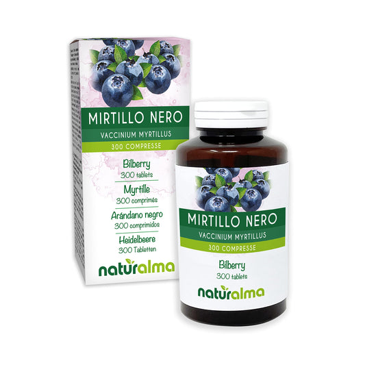 Bilberry or European Blueberry (Vaccinium myrtillus) Leaves and Fruits NATURALMA | 150 g | 300 Tablets of 500 mg | Food Supplement | Natural and Vegan