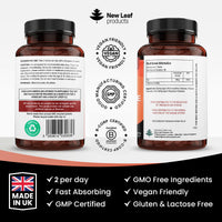 NEW LEAF PRODUCTS Gentle Iron Tablets 28mg High Strength Ferrous Fumarate Iron - Vegan Iron Supplements for Men and Womens Health - Reduction in Tiredness and Fatigue, Supports Immune, Health and Energy