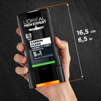 L’Oréal Paris men expert L'Oréal Men Expert Carbon Clean Shower Gel Cleanses Sensitive Men Skin (Face, Body and Hair) Moisturises Masculine Spicy Fragrance (1 x 300 ml)