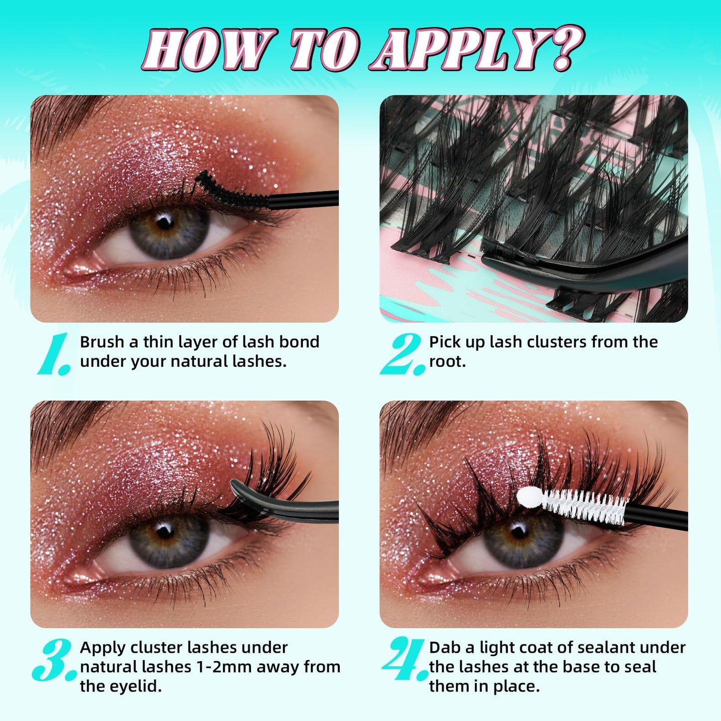 AMZGIRL LASH Lash Clusters Manga 144Pcs Eyelash Clusters Spiky Eyelash Extensions Individual Lashes Volume Anime Lash with Thin Band Lashes DIY at Home(Holiday,C-Mix8-18mm)