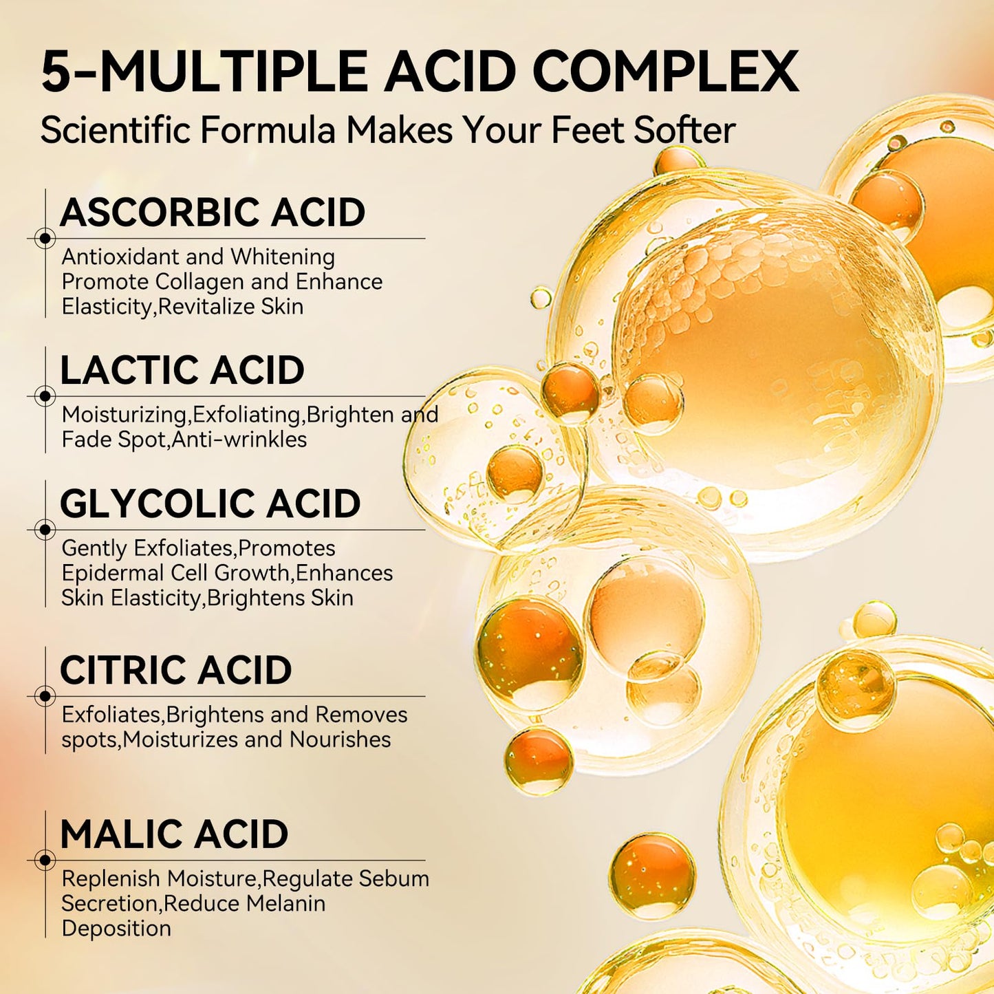 LANBENA Vitamin C Foot Peeling Mask, Foot Mask for Dry Cracked Feet, Exfoliator Peel Off Calluses Dead Skin Callus Remover, Repair Rough Heels & Get a Baby Soft Feet for Men and Women(2 Pairs)