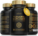Advanced Turmeric Capsules High Strength 3000mg, Ginger & Black Pepper | ONE per Day | 2 Month Supply | Turmeric and Black Pepper Capsules Locally Made in UK | Turmeric Powder Joint Care Supplements