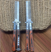 DYBADYSA 1 Pcs Metal Stainless Steel Durable Folding Butterfly Comb Gift Set