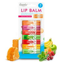 7pk Lip Balm Set | Flavoured Lip Balms with Beeswax and Vitamin E | Moisturising Lip Balm Multipack | Protect & Hydrate Beeswax Lip Balm Stick | Lip Balms | Lipbalm | Lip Moisturiser | Girls Lip Balm