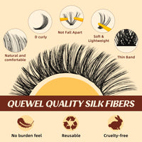 QUEWEL Clusters-Lashes Kit 30+40+50D Lash Clusters Mixed 10-16mm