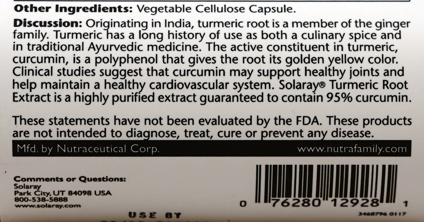 Turmeric Root Extract 300mg Solaray 120 VCaps
