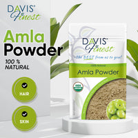 Davis Finest Organic Amla Powder 250g, Hair Growth & Shine, Strengthening, Thickening, Volumizing, Deep Conditioning Mask