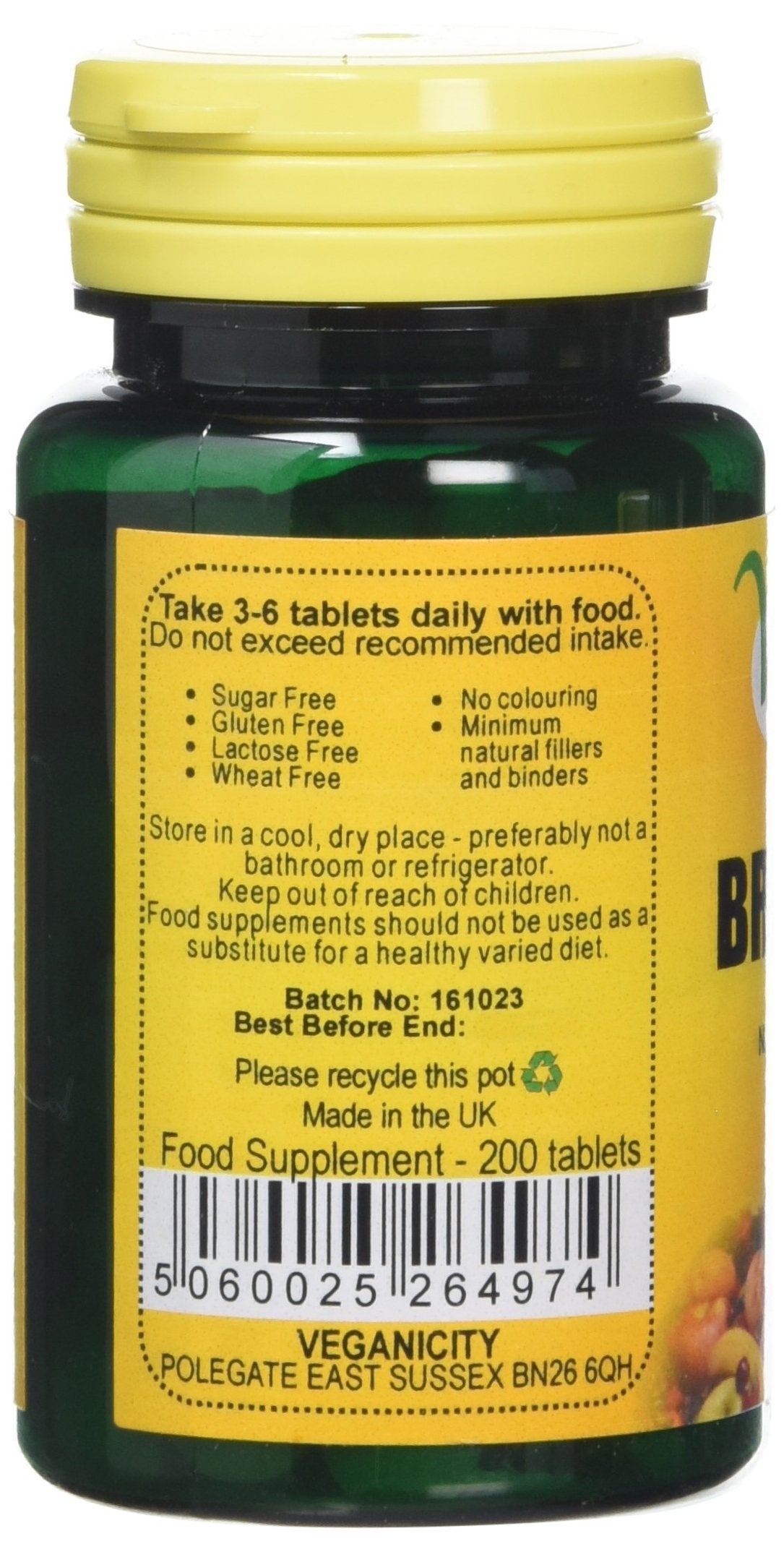 Veganicity Brewers Yeast Energy and General Well Being 300mg Supplement 200 Tablets Pack of 2