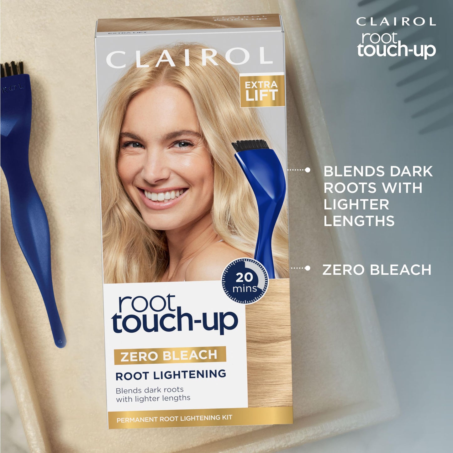 Clairol Root Touch-Up Extra Lift | For Blonde, Highlighted Hair or Balayage | Permanent Root Lightening Kit | Zero Bleach | Extra Lift | 1 Application