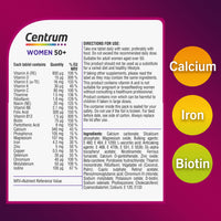 Centrum Women 50+ Tablets Multivitamin & Mineral Supplements, 23 essential nutrients including vitamin D, C, and Iron, 30 ct (Product may vary)