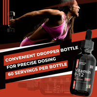 Flowzuk Vitamin B12 Liquid Drops 5000mcg – High Strength Methylcobalamin – Fast Absorbing Vegan B12 Supplement – 60ml Dropper Bottle – Gluten Free, Energy & Wellness Support