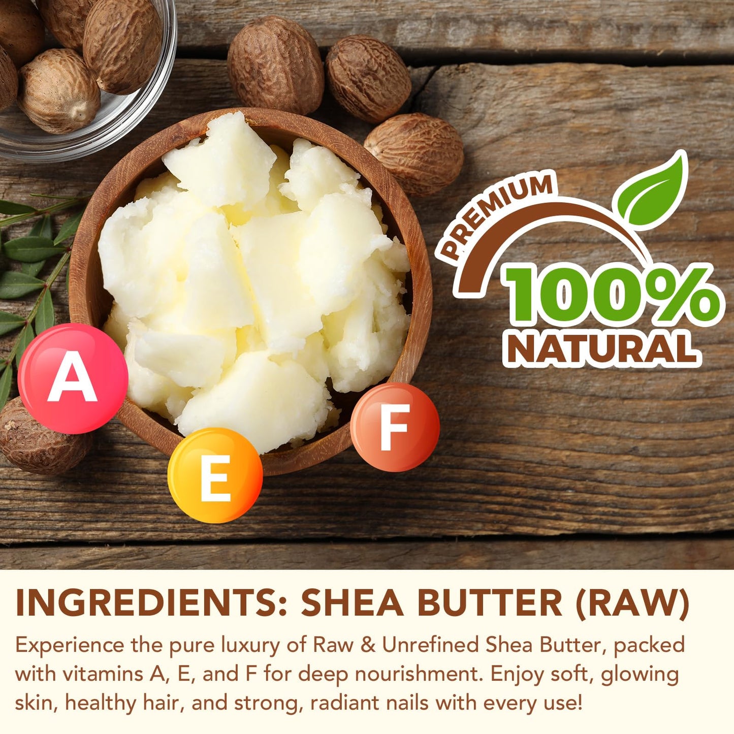 NBXINSLF Organic Shea Butter, Raw & Unrefined Shea Butters for Body, Face & Hair, Pure Shea Butter with vitamins A, E & F, Long-Lasting Hydration for Dry Skin, Hair Care, DIY Lip Balm, Natural Moisturize