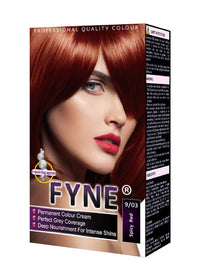 FYNE Spicy Red Permanent Hair Dye for Women - Home Hair Colour Cream with Built-in Conditioner - Gentle, Long-Lasting, Easy to Use, Suitable for All Hair Types - Achieve Salon-Quality Results at Home
