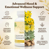 ProBotanics St John's Wort 900mg Maximum Strength | Standardised 0.3% Hypericin Extract | High-Strength Herbal Supplement for Emotional Wellbeing | 60 Vegan Capsules