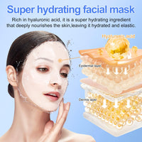 WANFAER 6pcs Collagen Face Mask, Deep Overnight Face Mask, Bio Collagen Overnight Mask for Dry and Dehydrated Skin, Pore Minimizing, Elasticity Improvement
