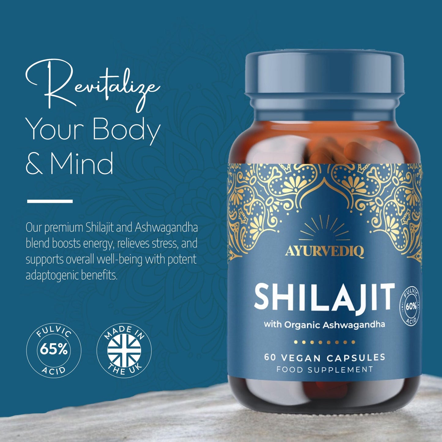 AYURVEDIQ WELLNESS Ayurvediq Wellness Pure Shilajit and Organic Ashwagandha - Himalayan Shilajit with Ashwagandha High Strength Capsules - Ayurveda Products