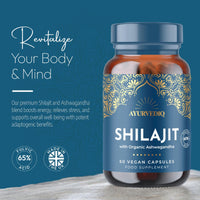 AYURVEDIQ WELLNESS Ayurvediq Wellness Pure Shilajit and Organic Ashwagandha - Himalayan Shilajit with Ashwagandha High Strength Capsules - Ayurveda Products