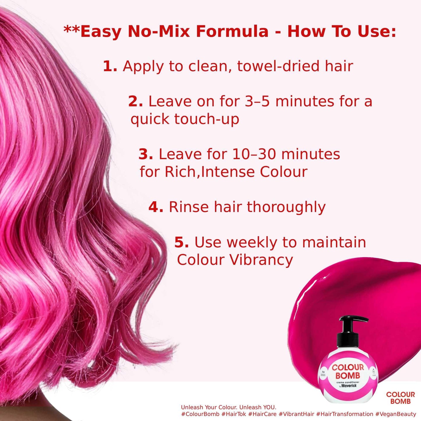 Colour Bomb by Maverick Pink Colour Depositing Conditioner 250ml