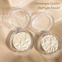 LYNTYAOU Highlighter Powder Makeup Palette, Face Highlighter Palette, Long Lasting Lightweight Shimmer Colors for Highlighting and Contouring, Diamond Shine Highlighter (Golden)