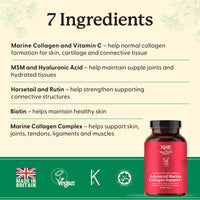NHP The Natural Health Practice NHP Advanced Marine Collagen Support – Premium Marine Collagen with MSM, Hyaluronic Acid & Rutin for Radiant Skin Anti Aging, Joints, Tendons, Ligaments & Muscle Recovery – 90 Capsules