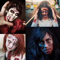 baymety Halloween Temporary Tattoos - 30 Sheets for Adults, Kids, Men & Women - Fake Wound Sutures, Vampire Bites, Zombie Makeup Kit