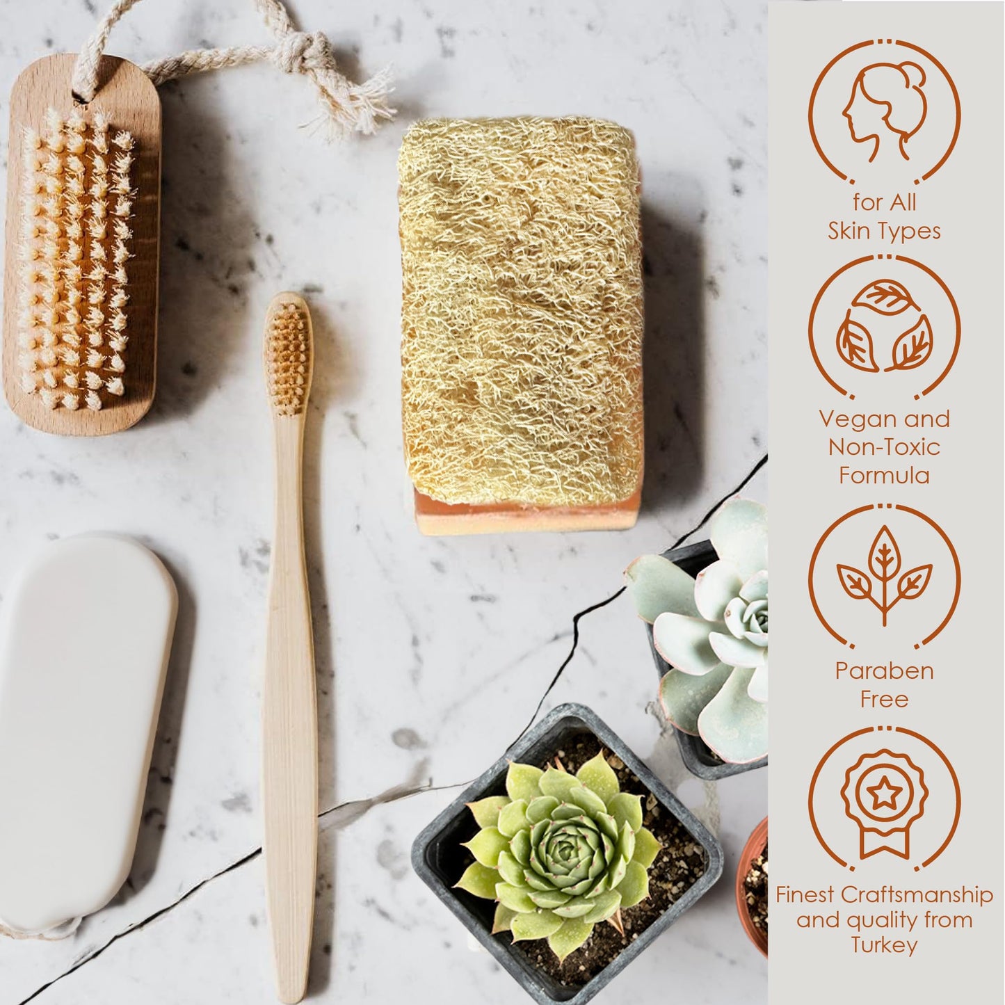 STORELUXY 130gr Donkey Milk & Honey Soap Bar With Pumpkin Fiber Natural Handmade Loofah | Anti Ageing, Anti Wrinkle, Effective For Acne & Eczema, Vitamin A, Moisturising Skincare