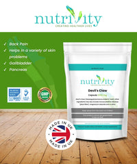 Devil's Claw 2200mg Joint and Aches Support Supplement Powerful Anti-Inflammatory Properties by Nutrivity 365 Vegan Capsules