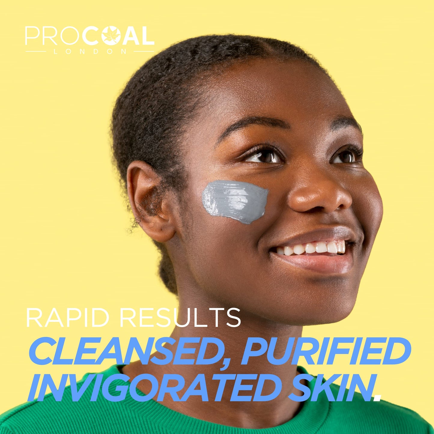 Charcoal Face Masks Skincare for Men and Women 70ml by Procoal - Clay Mask Targets Clogged Pores, Impurities, Toxins & Excess Oil, 100% Recyclable Packaging, Cruelty-Free - Made in UK