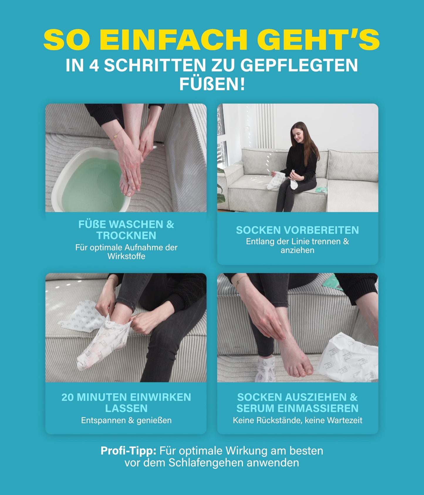 Tal Med Foot Mask Repair – In just 20 minutes to regenerated and nourished feet – Immediate effective with the first use – Exclusive active formula