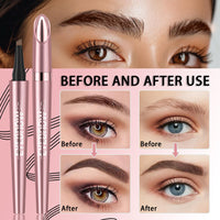 NatrLuxe 3D Waterproof Eyebrow Pencil – Magic Eyebrow Pen With 4-Tip Design, Dark Brown (02) – Long-Lasting Brow Tint For Flawless Makeup