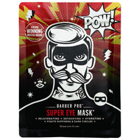 BARBER PRO SUPER EYE MASK Mens Face Mask Detox Hydrate Moisturising Bamboo Sheet Natural Skincare For Puffy Eyes & Dark Circles Vegan Multi Award Winning Brand