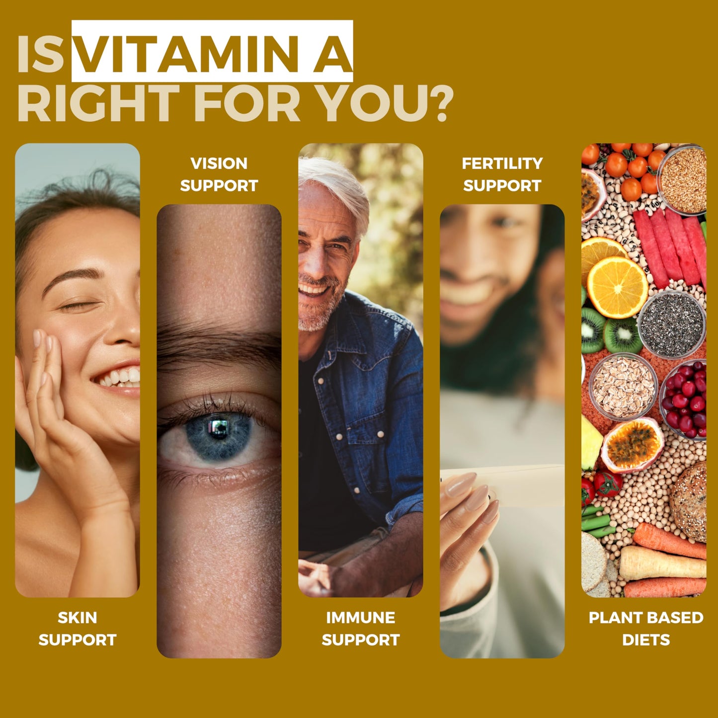 Pact Nutrition Vitamin A 10,000 IU – 365 Easy to Swallow Tablets (1 Year Supply) - High Strength Vitamin A Supplement for Normal Skin, Vision, Eyes & Immune System – Vegan