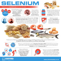 Ov OXFORD VITALITY Selenium 200mcg & Zinc 15mg Tablets | Selenium and Zinc Supplement | Food Supplement | Oxford Vitality