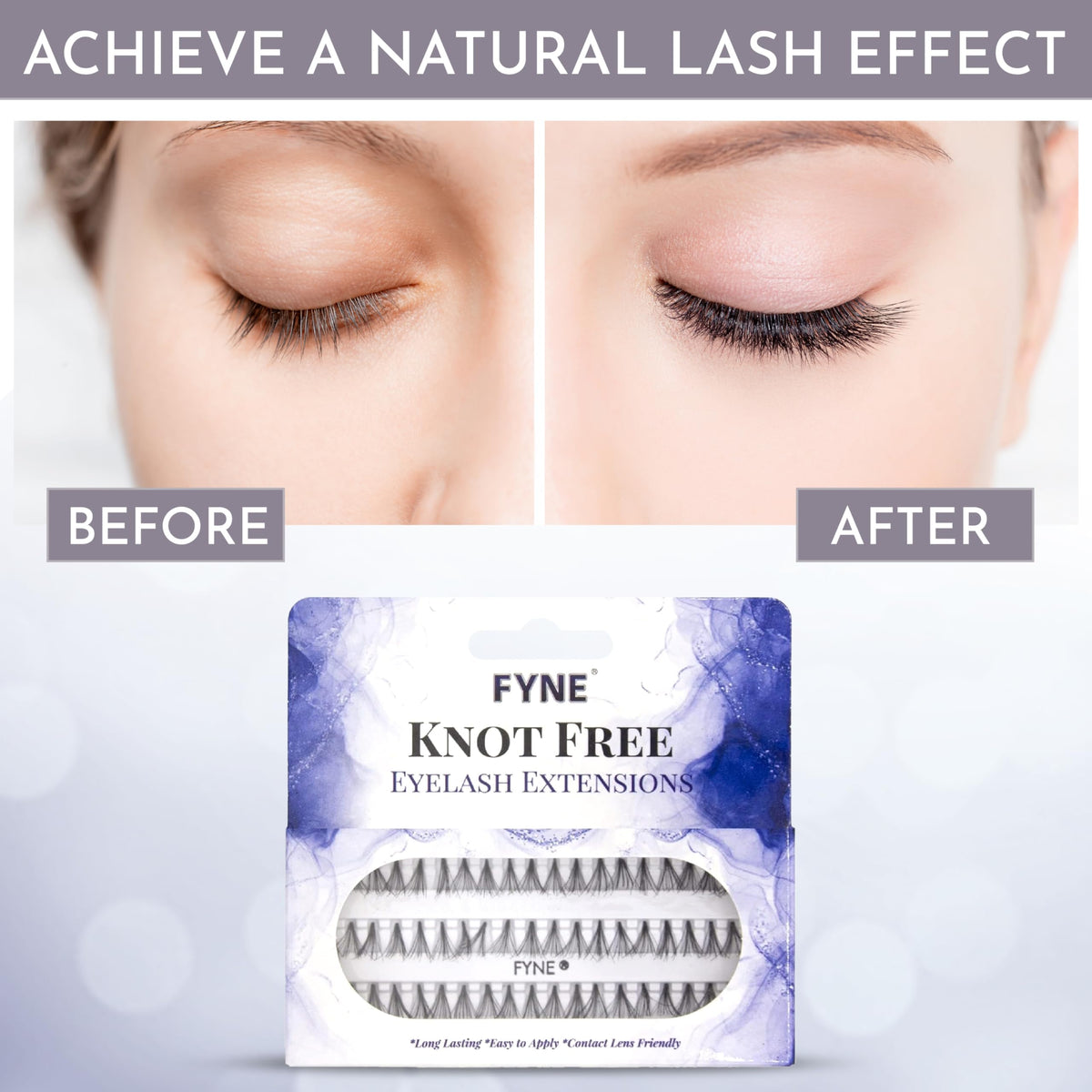 FYNE - KNOT FREE Individual Eyelashes, Black [60 Pcs, Ultra Thick Long 12mm, Single Pack] | Individual lashes, Eyelash Extensions, Natural Look | Volume Cluster Lashes | Premium False Lash Cluster