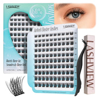 LASHVIEW Cluster Lashes,Lash Clusters Natural Look Cluster Lashes Extensions Super Thin Band & Soft Lashes Reusable 10-16mm MIX (03-N)