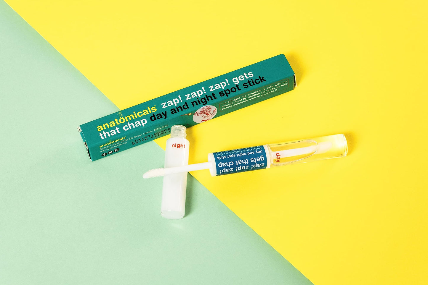 Anatomicals Fast-Acting Acne Spot Blemish Zit Treatment Use Day and Night - Zap Zap Zap Gets That Chap, Contains Tea Tree Oil and Witch Hazel to Get Rid Of Spots Quickly