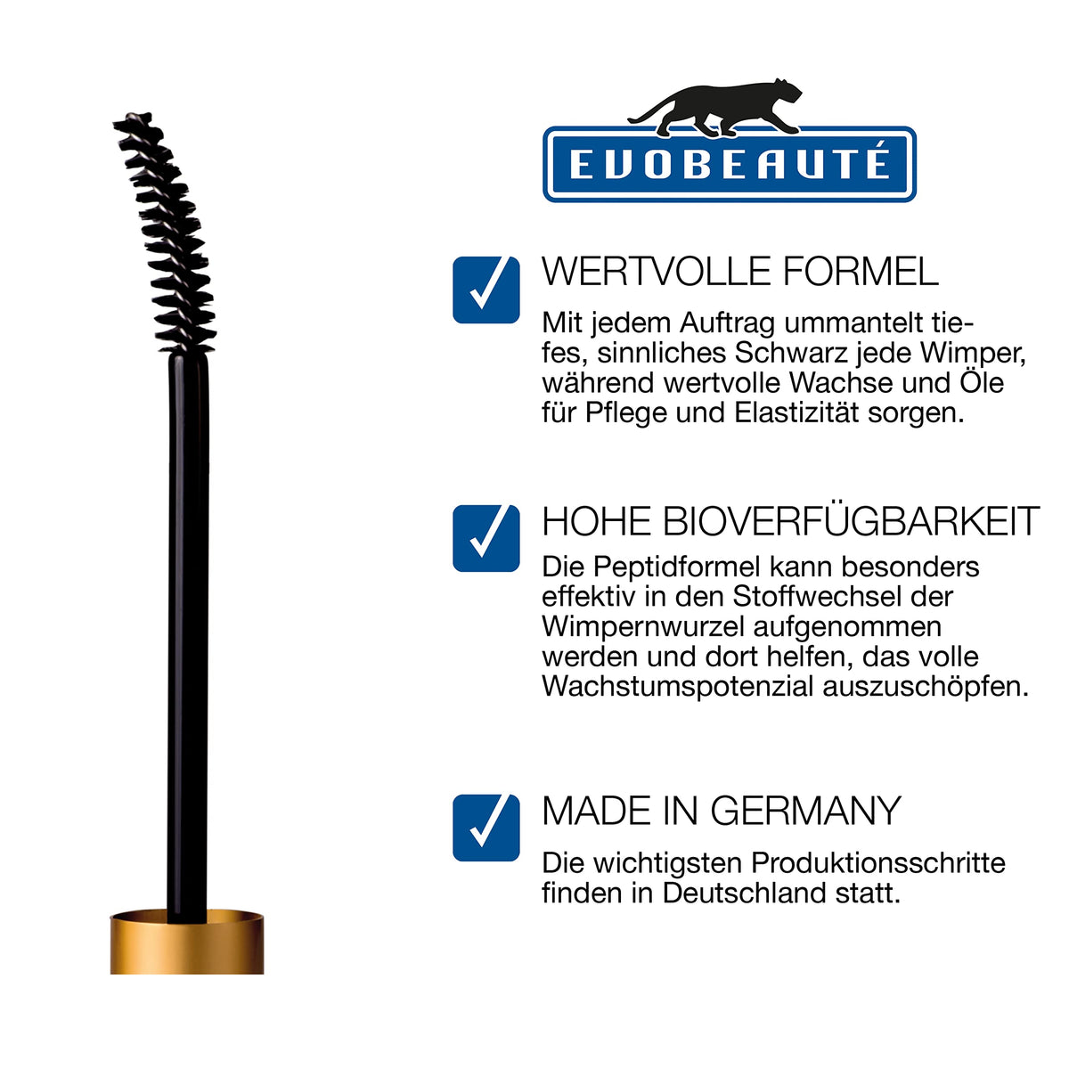 EVOBEAUTÉ EVOBEAUTE Evoeye Mascara Advance – (1 x 5 ml) – Contains Serum for Eyelash Growth