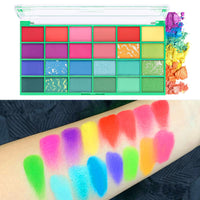 Eyeshadow Palette Colorful Kit, 24 Color Christmas Rainbow Eye Shadow Set, Matte Shimmer Eye Makeup Palettes, Red Green Yellow Blue, Fashion Make Up Powder, Gifts for Women