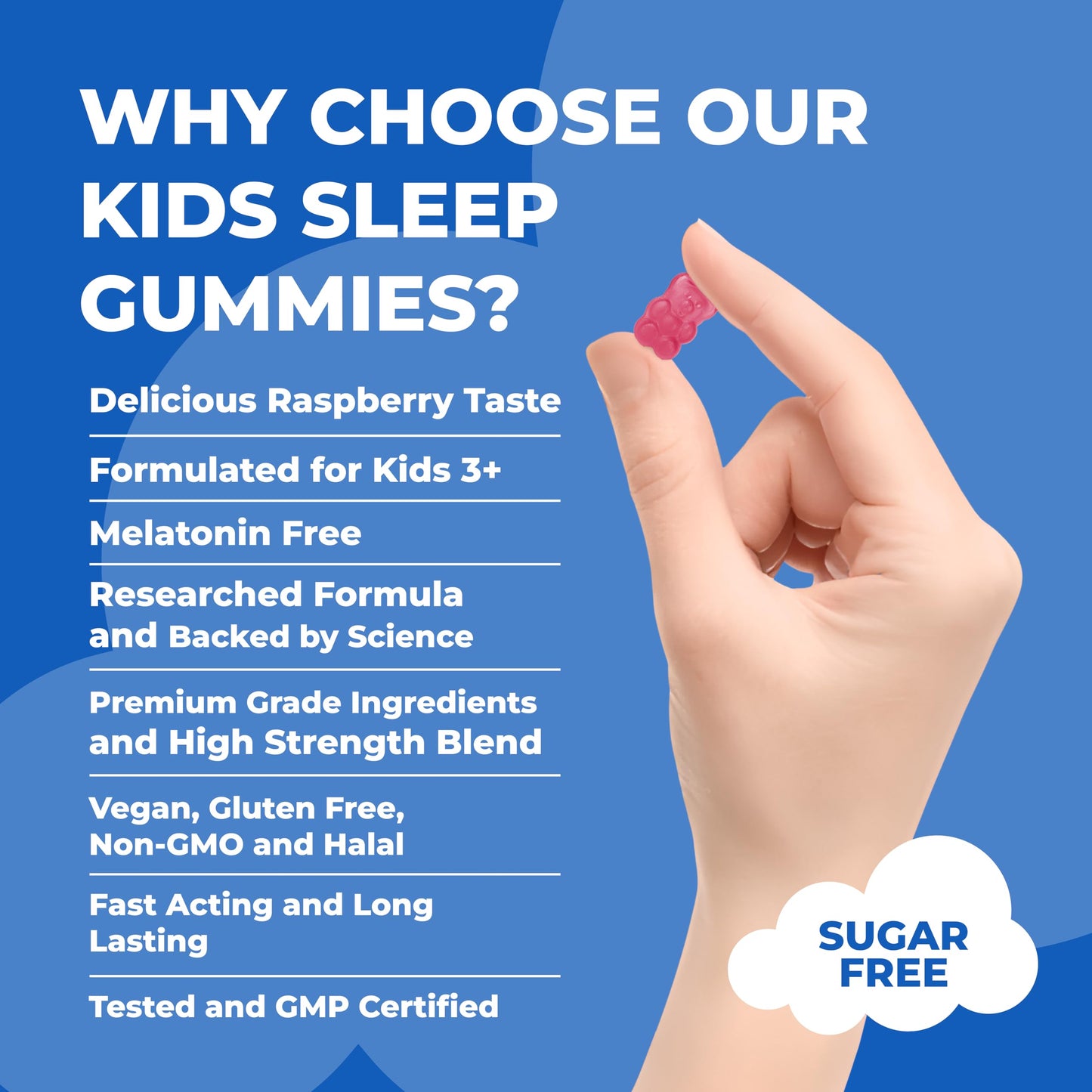 8 HOUR SLEEPWELL – 30 Sugar Free Chewable Kids Sleep Gummies - Raspberry Flavour - Magnesium, L-Theanine, Vitamin B6 - Relaxation & Sleep Support for Kids 3+ - Vegan, Gluten-Free - 1 Month Supply