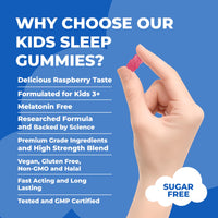 8 HOUR SLEEPWELL – 30 Sugar Free Chewable Kids Sleep Gummies - Raspberry Flavour - Magnesium, L-Theanine, Vitamin B6 - Relaxation & Sleep Support for Kids 3+ - Vegan, Gluten-Free - 1 Month Supply